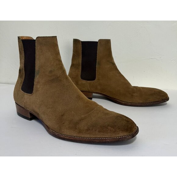 Saint Laurent Men's Tan Suede Chelsea Boots MADE IN ITALY Sz 41.5 - Picture 1 of 13